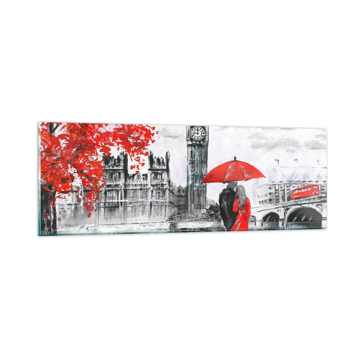 Cuadro sobre vidrio - Impresiones sobre Vidrio - Londres enamora - 90x30 cm