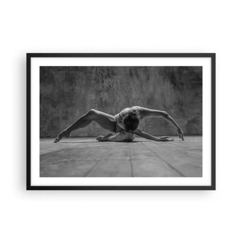 Póster en marco negro - Una bailarina en pose artística. - 70x50cm - Simetría encontrada - Decoración de pared moderna para salón y dormitorio ARTTOR