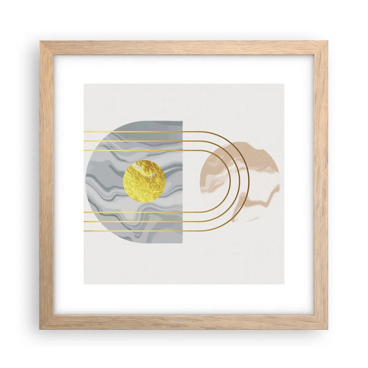 Póster en marco roble claro - Brillo y resplandor - 30x30 cm