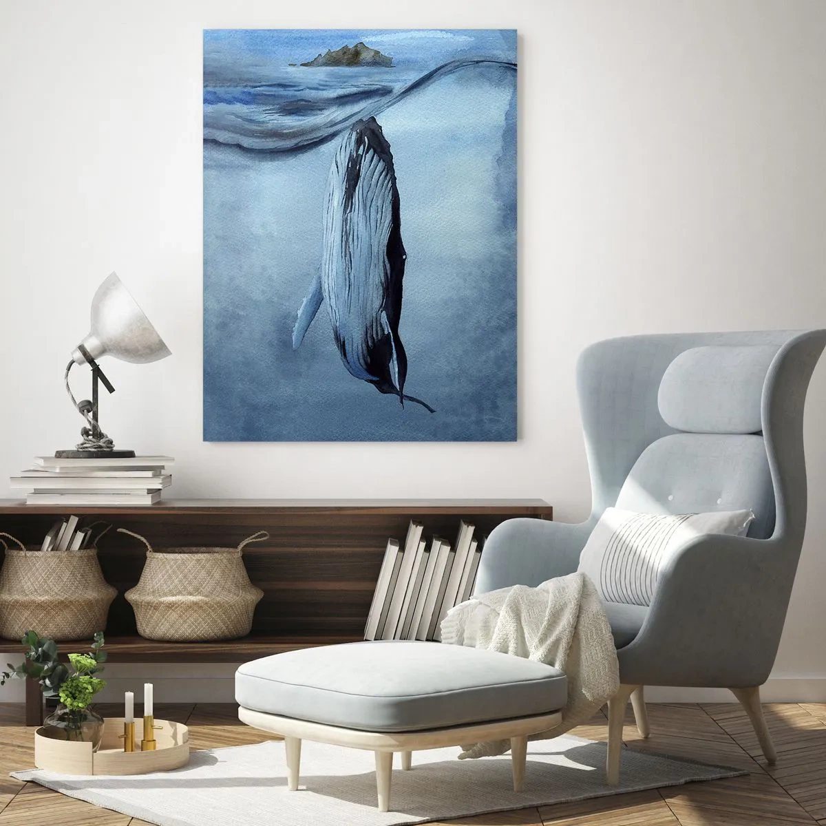 Cuadro sobre vidrio - Impresiones sobre Vidrio - Dos mundos del norte - 80x120 cm