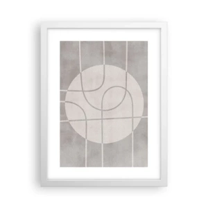 Póster en marco blanco - Circular y rectilíneo - 30x40 cm