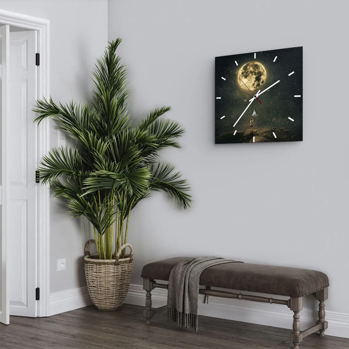 Reloj de pared - Reloj de vidrio - El que robó la luna - 40x40 cm