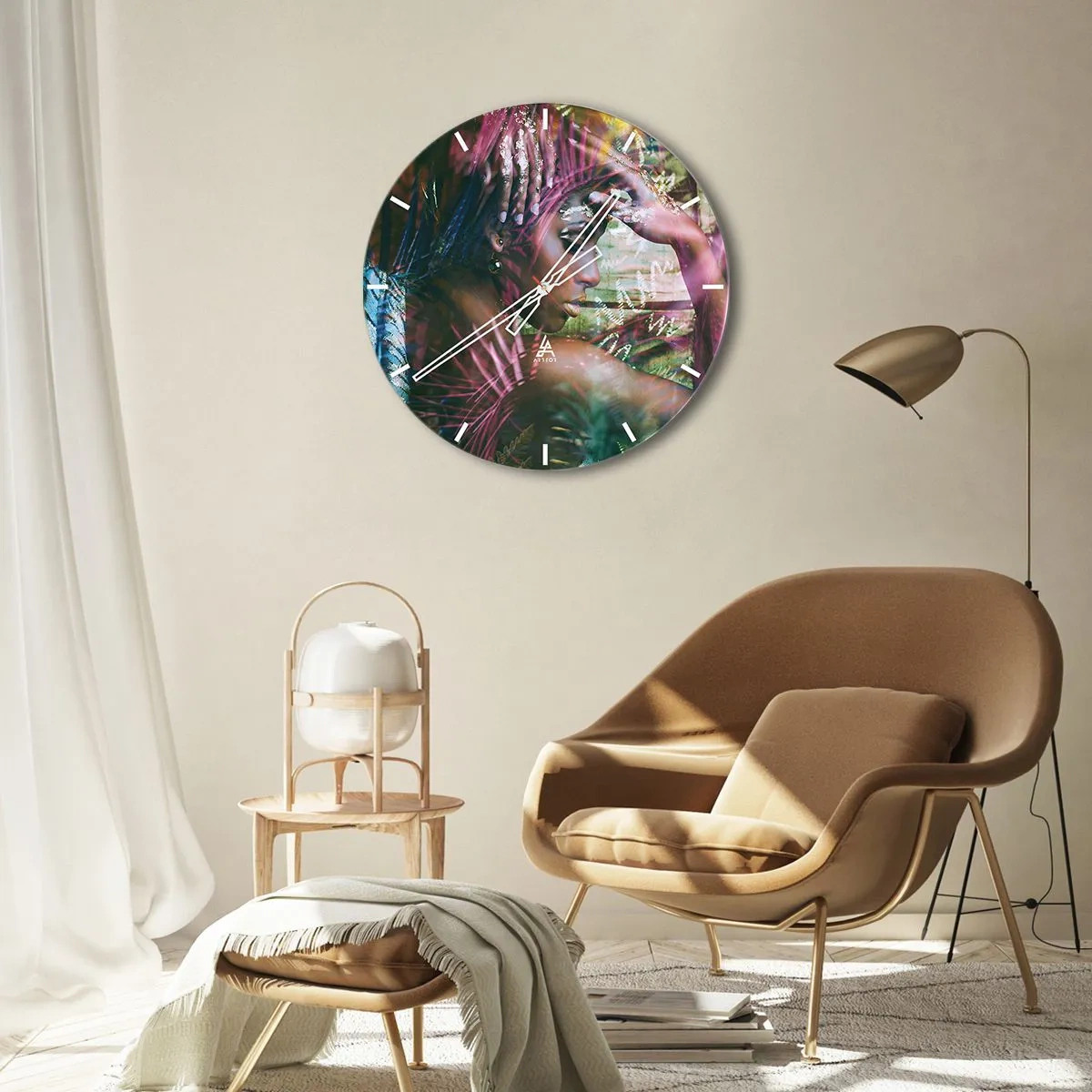 Reloj de pared - Reloj de vidrio - La madre naturaleza en la selva - 30x30 cm