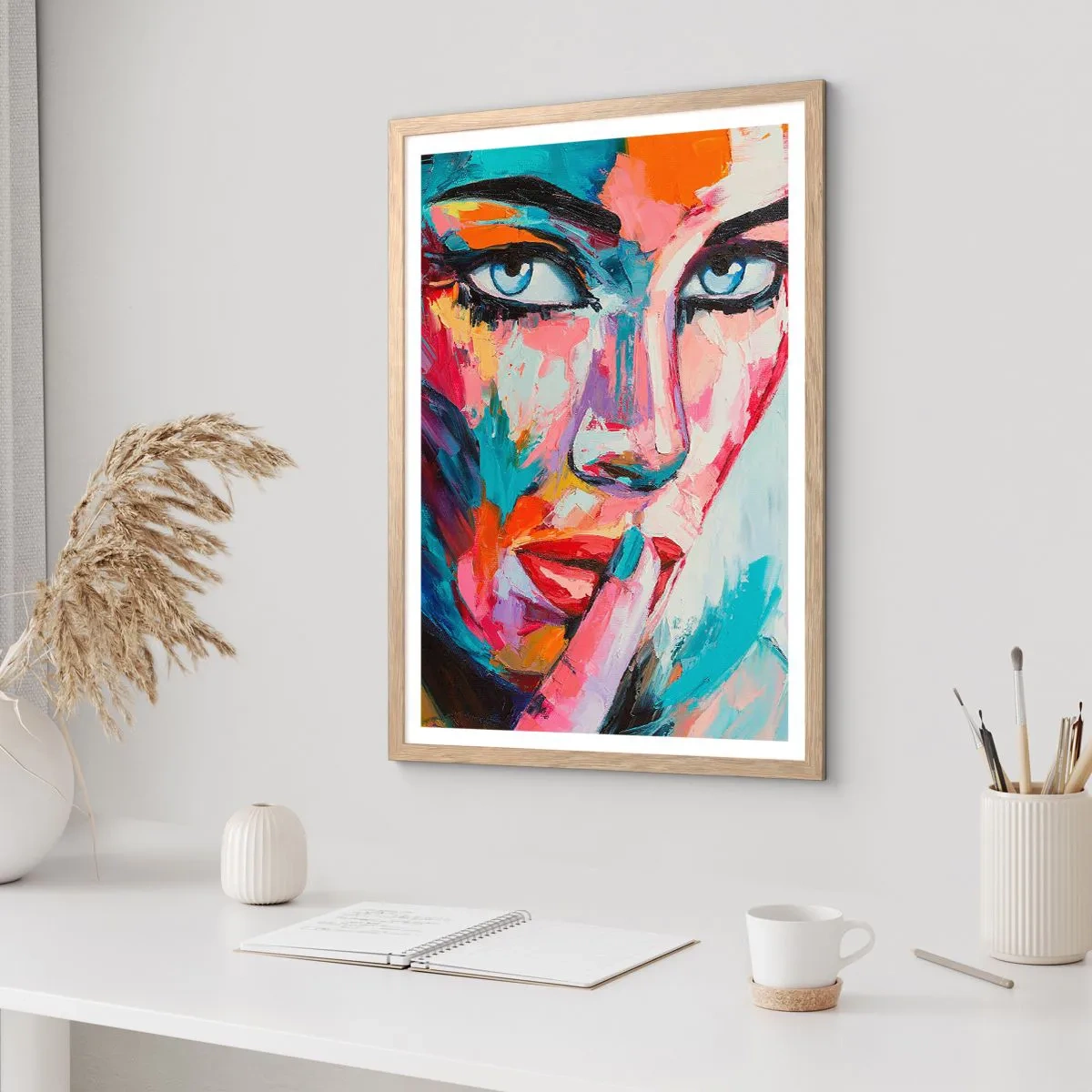 Póster en marco roble claro - Nuestro primer secreto - 70x100 cm