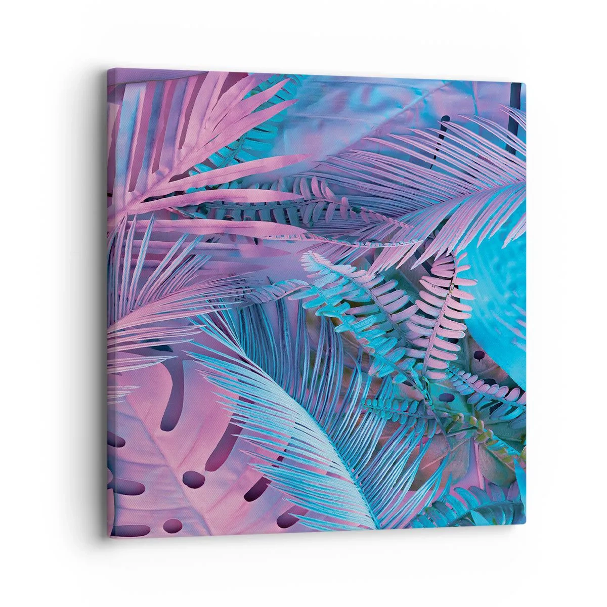 Cuadro sobre lienzo - Impresión de Imagen - Trópicos en rosa y azul - 30x30 cm