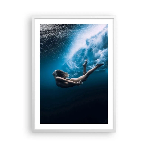 Póster en marco blanco - Una sirena contemporánea - 50x70 cm