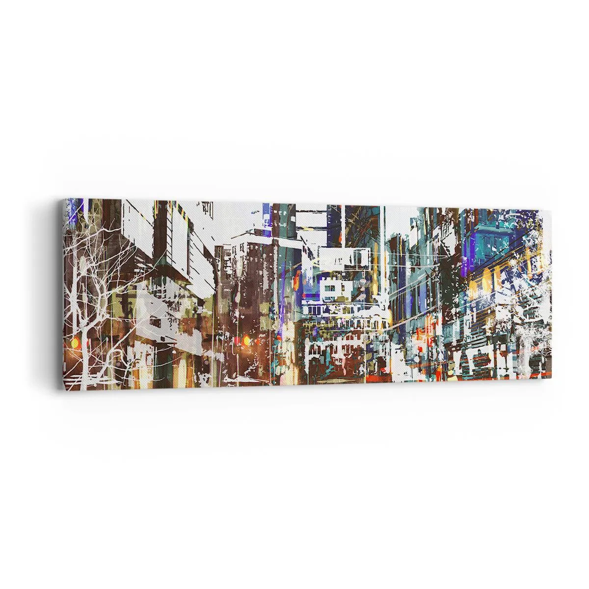 Cuadro sobre lienzo - Impresión de Imagen - Ciudad parpadeante - 90x30 cm