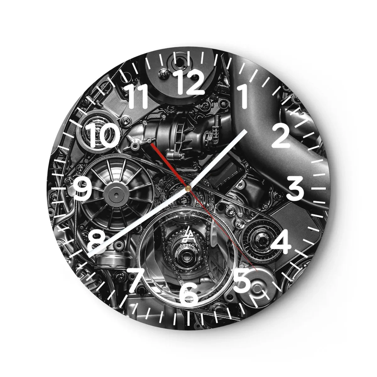 Reloj de pared - Reloj de vidrio - La poesía de la mecánica - 30x30 cm