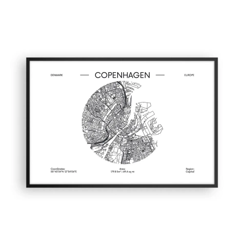 Póster en marco negro - Anatomía de Copenhague - 91x61 cm