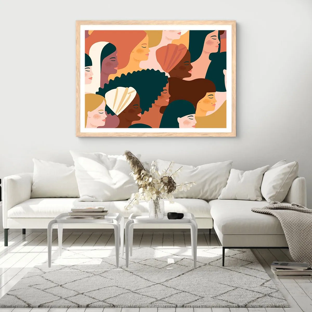 Póster en marco roble claro - La feminidad - 70x50 cm