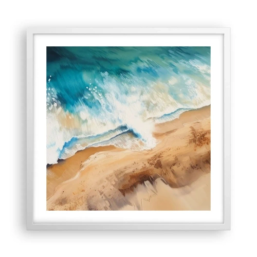 Póster en marco blanco - Olas recurrentes - 50x50 cm