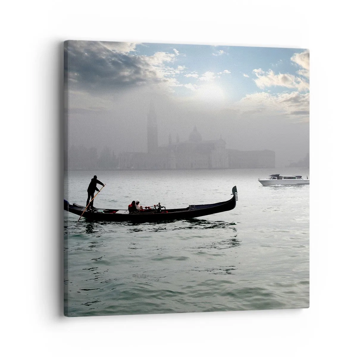 Cuadro sobre lienzo - Impresión de Imagen - Una fabulosa ciudad de agua y niebla - 40x40 cm