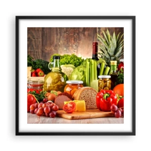 Póster en marco negro - La mesa está lista - 50x50 cm