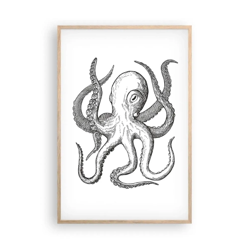 Póster en marco roble claro - Bailando con olas - 61x91 cm