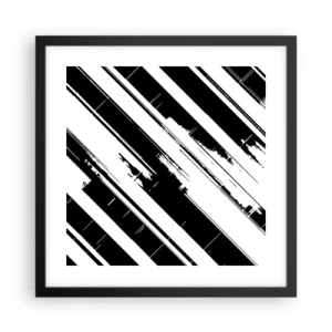 Póster en marco negro - Composición intensa y dinámica - 40x40 cm