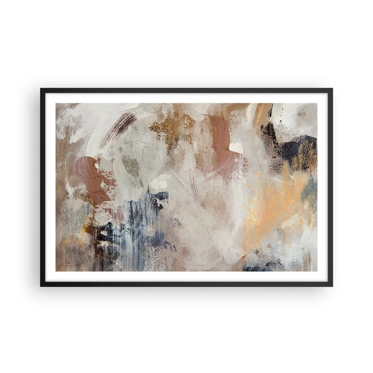 Póster en marco negro - Abstracción brumosa - 91x61 cm