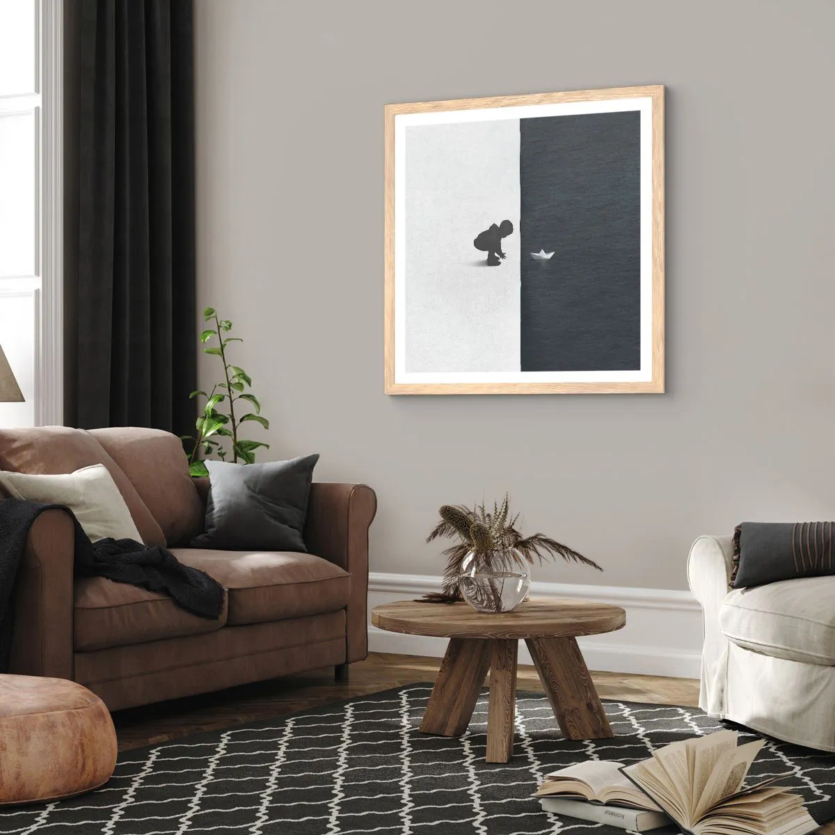 Póster en marco roble claro - Una gran expedición náutica - 40x40 cm