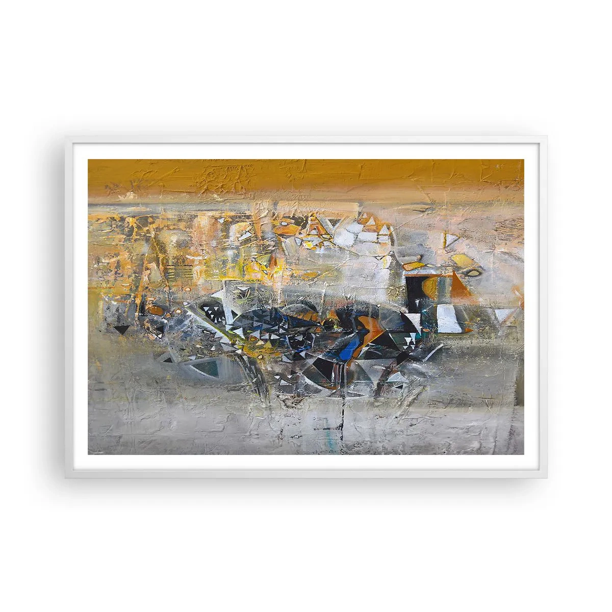 Póster en marco blanco - Todo se pondrá en su sitio - 100x70 cm