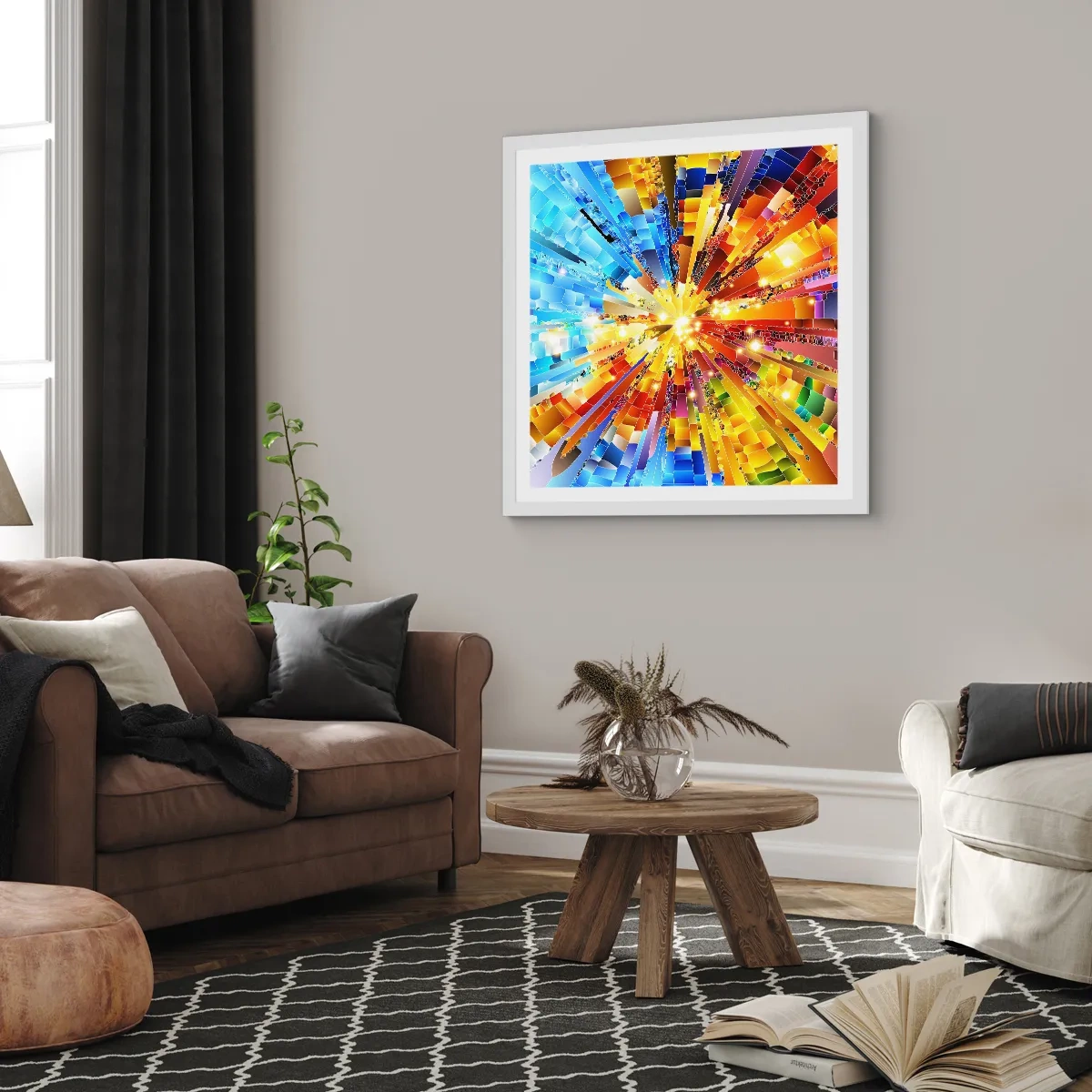 Póster en marco blanco - In medias res - 40x40 cm