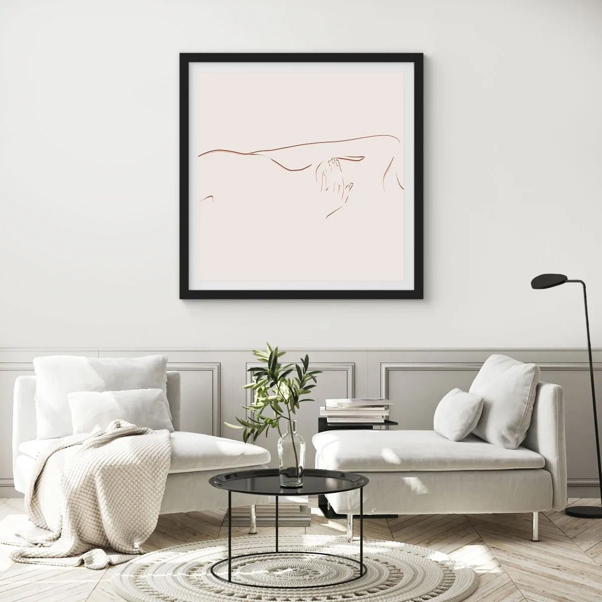 Póster en marco negro - La forma del deseo - 30x30 cm