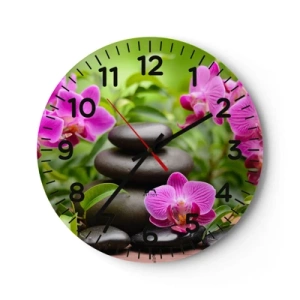 Reloj de pared - Reloj de vidrio - Una pirámide de paz - 40x40 cm