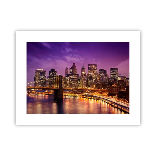 Póster - Manhattan púrpura y dorado - 40x30 cm