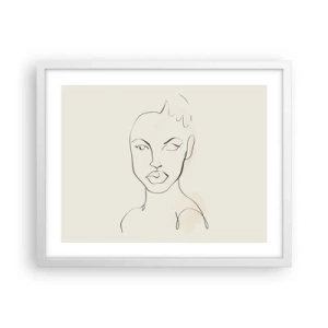 Póster en marco blanco - Un esbozo de sensualidad - 50x40 cm