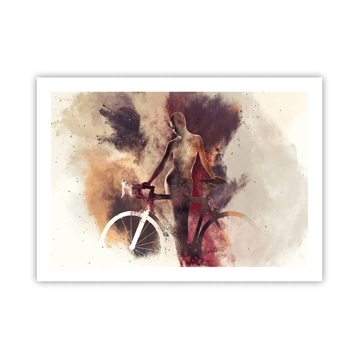 Póster - En las formas de mármol un alma ciclista - 70x50 cm