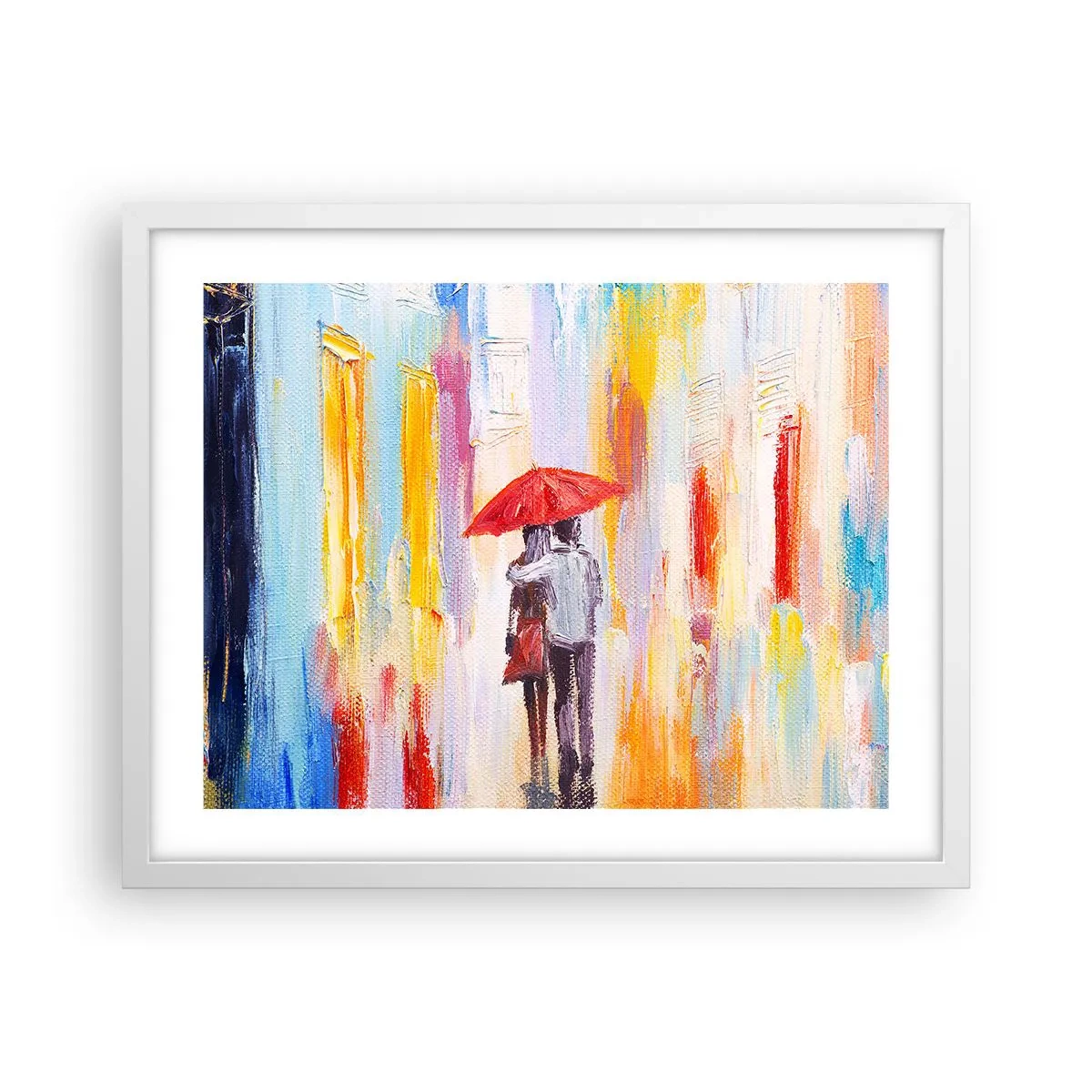 Póster en marco blanco - Que siga lloviendo - 50x40 cm