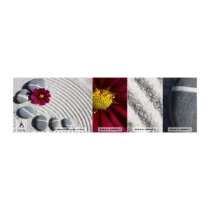 Muestra De Fotomural Standard Eco - Energía y paz del círculo mágico de la naturaleza - flores, Arena, piedras - 100x30 cm