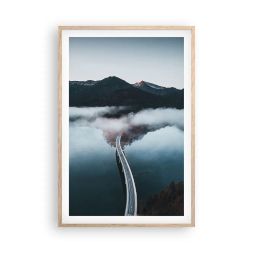 Póster en marco roble claro - Sobre el agua lisa como un espejo - 61x91 cm
