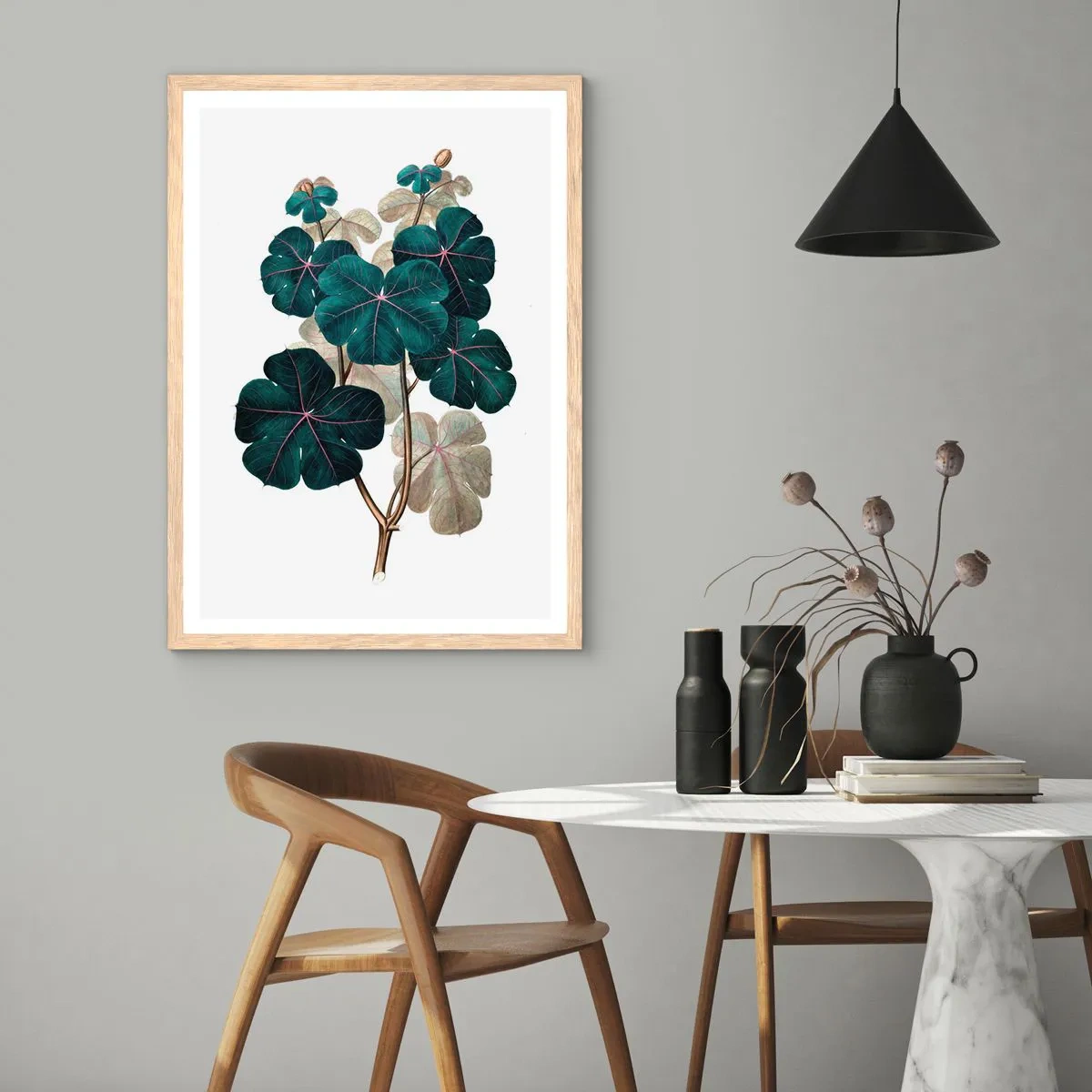 Póster en marco roble claro - De un viejo herbario - 50x70 cm