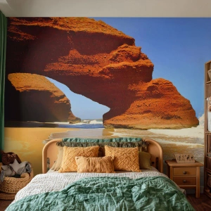 Fotomural Premium Canvas - El agua y el viento a través de miles de años - Paisaje, Marruecos, Océano - 250x175 cm