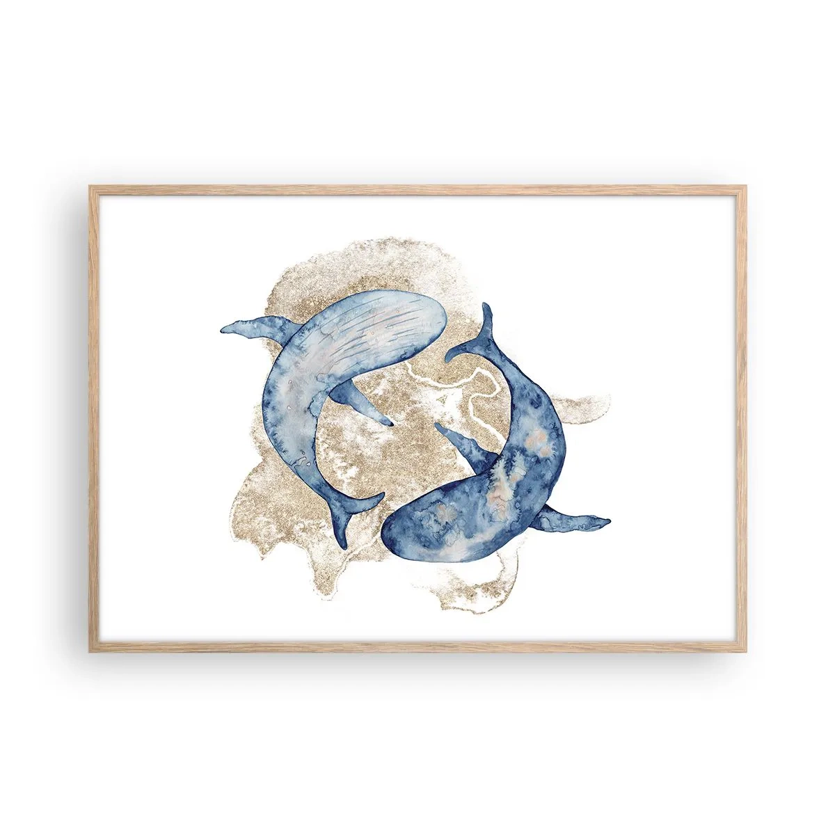 Póster en marco roble claro - ¿Amistad o amor? - 100x70 cm