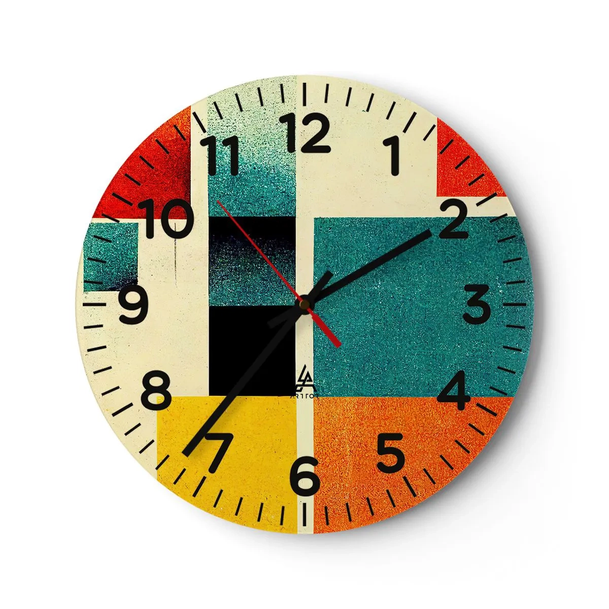 Reloj de pared - Reloj de vidrio - Abstracción geométrica - buena energía - 30x30 cm