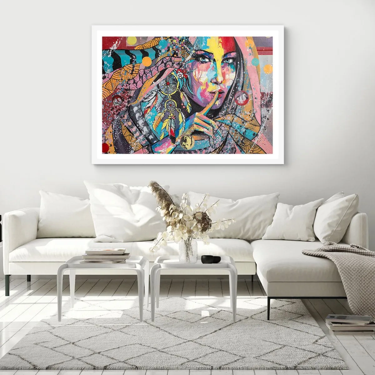 Póster en marco blanco - Silencio hasta que entiendas - 40x30 cm