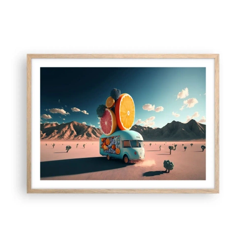 Póster en marco roble claro - Un sabor a vacaciones - 70x50 cm