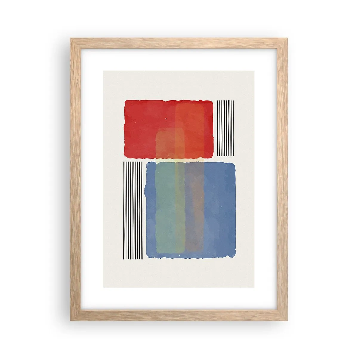 Póster en marco roble claro - Espíritu y alma de la geometría - 30x40 cm