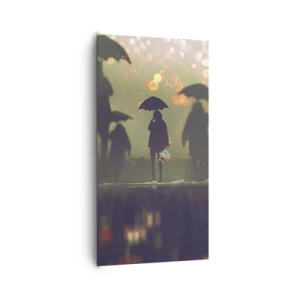 Cuadro sobre lienzo - Impresión de Imagen - Desde la perspectiva de una gota de lluvia - 65x120 cm