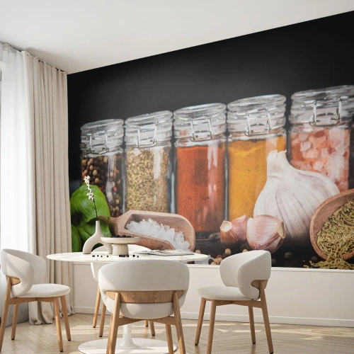 Fotomural Autadhesivo Deluxe Sticker - Para que la vida sepa bien - Gastronomía, Hierbas secas, Especias - 450x315 cm