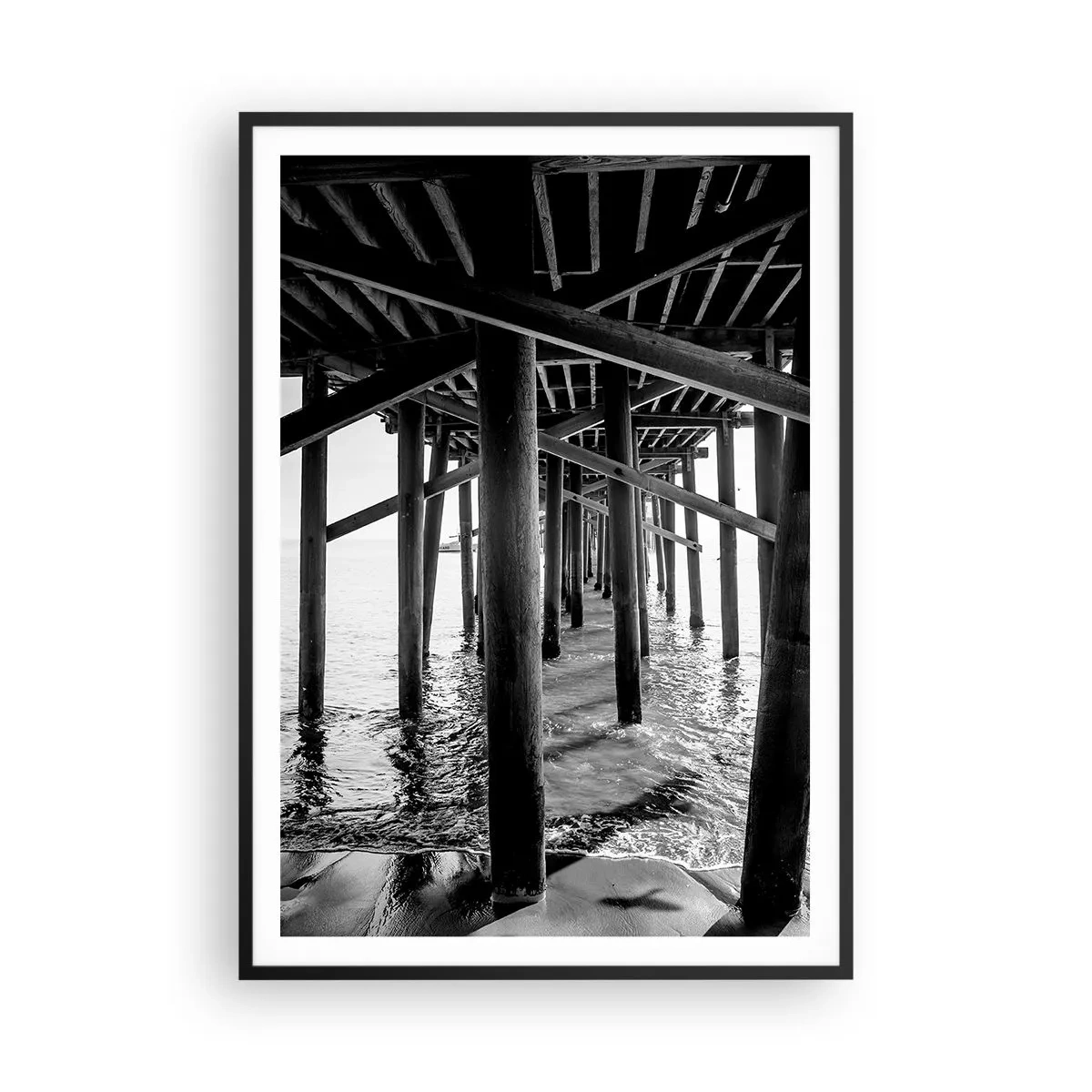 Póster en marco negro - Escondite en la playa - 70x100 cm