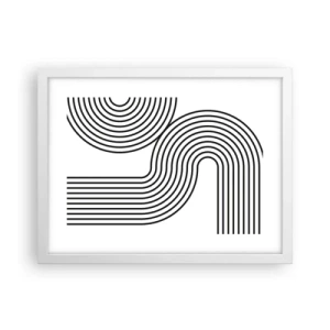 Póster en marco blanco - En una curva - 40x30 cm