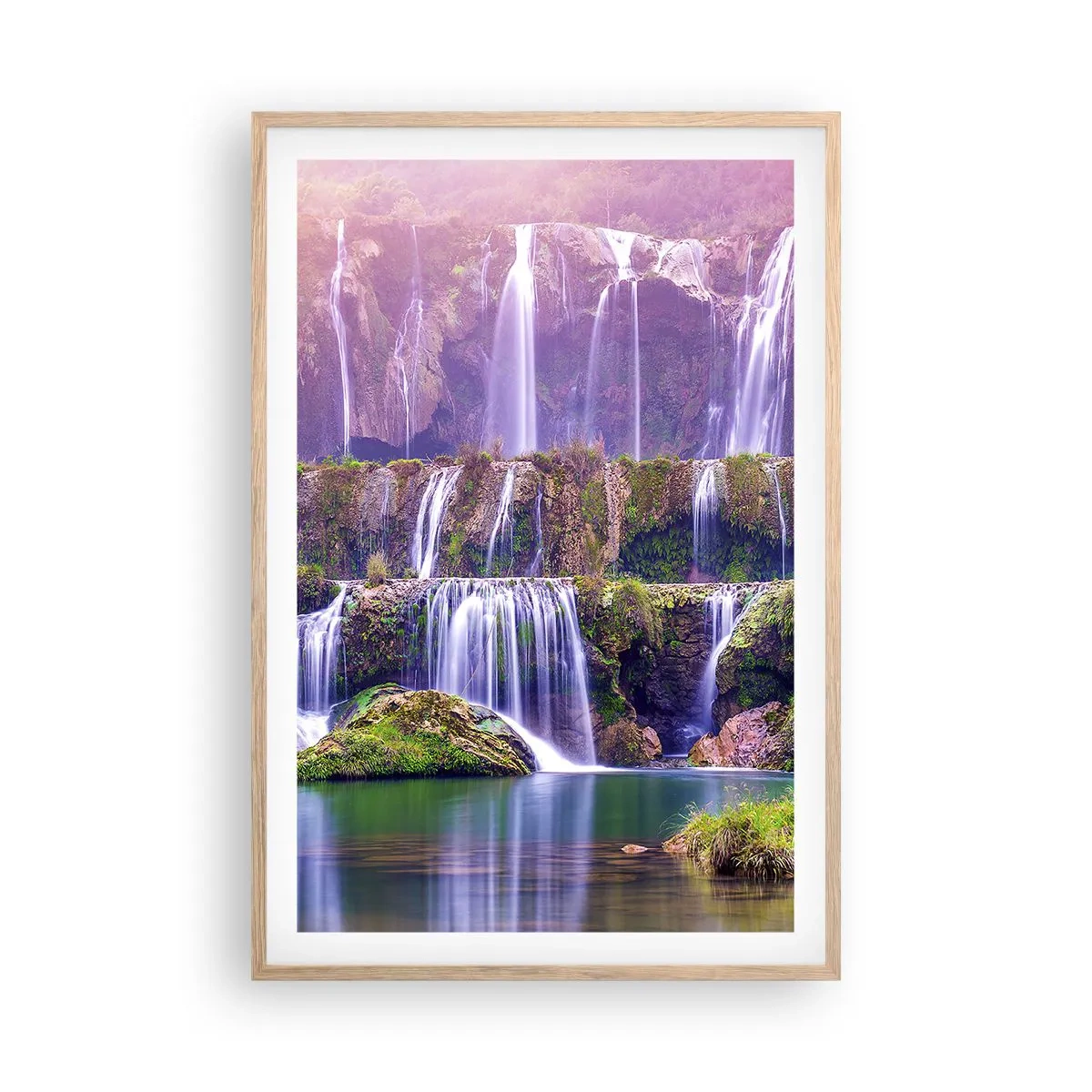 Póster en marco roble claro - Escalera al cielo - 61x91 cm