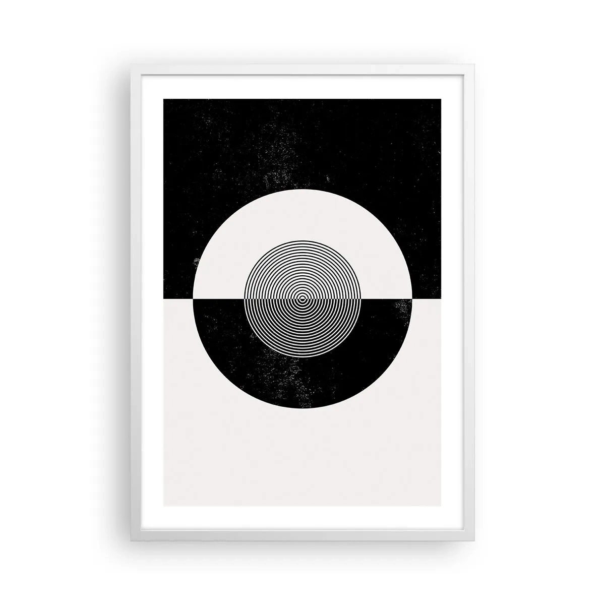 Póster en marco blanco - Armonía en blanco y negro - 50x70 cm