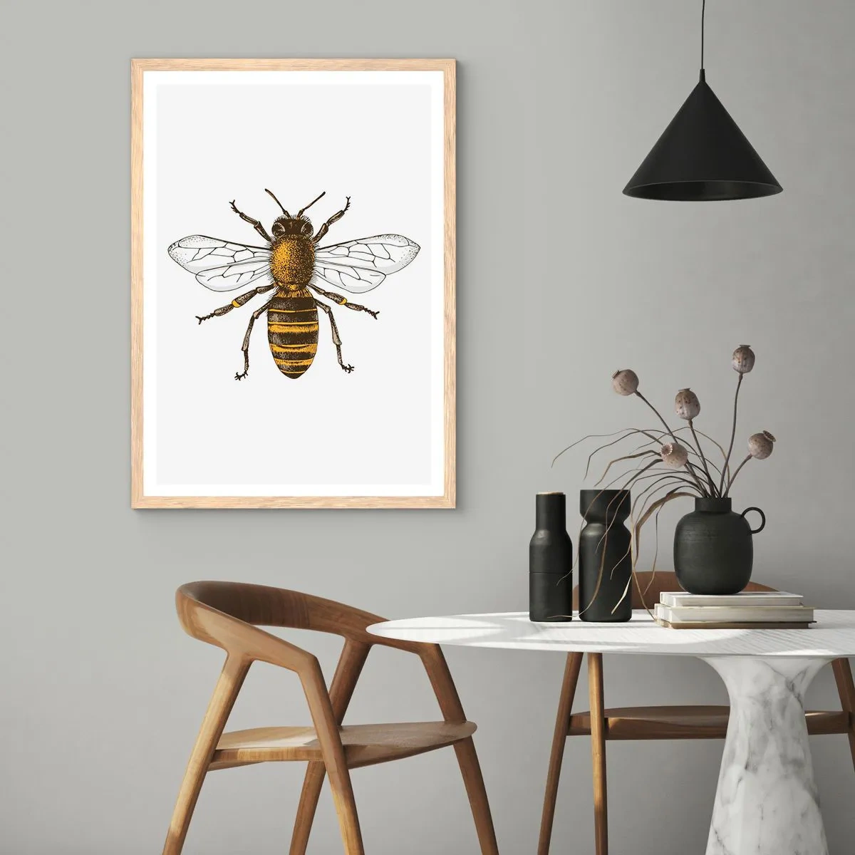 Póster en marco roble claro - Bondad natural - 40x50 cm