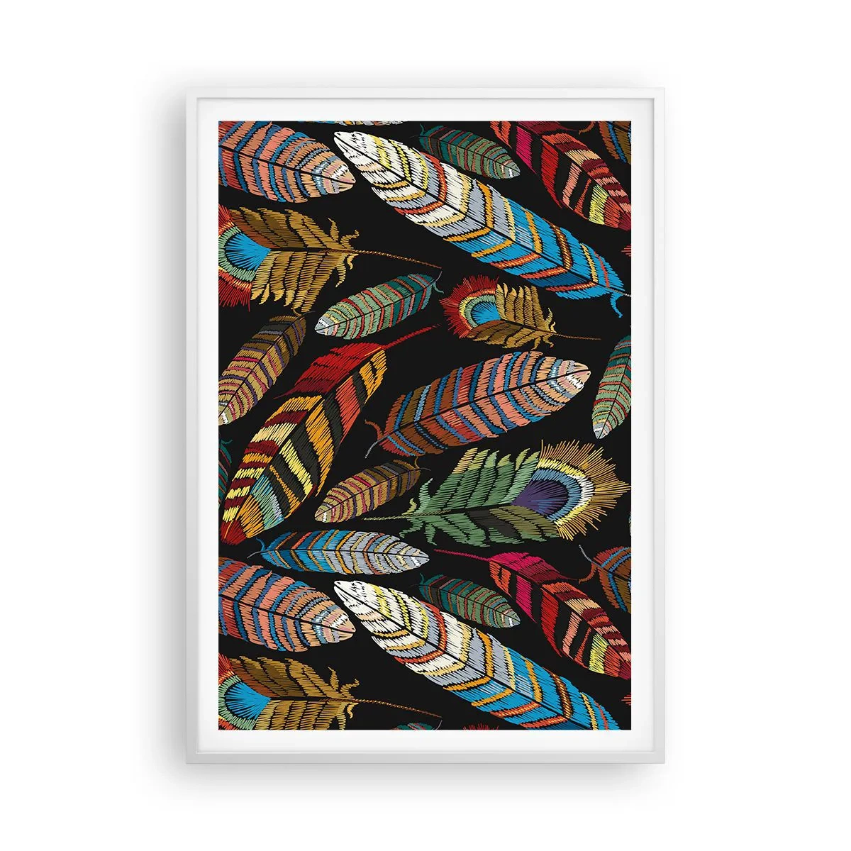 Póster en marco blanco - Carnaval de las aves - 70x100 cm