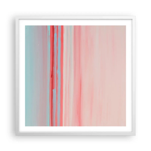 Póster en marco blanco - Abstracción al amanecer - 60x60 cm