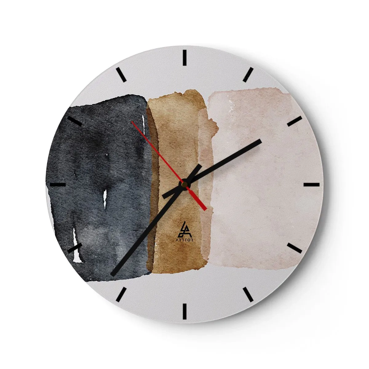 Reloj de pared - Reloj de vidrio - Una composición de colores tierra - 30x30 cm