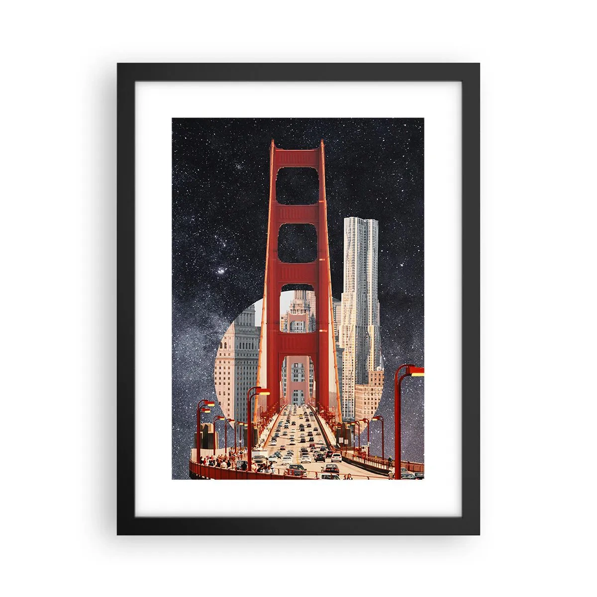 Póster en marco negro - Siempre en el centro - 30x40 cm