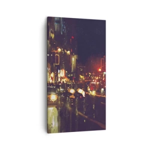 Cuadro sobre lienzo - Impresión de Imagen - Hundido en la luz de la noche - 45x80 cm